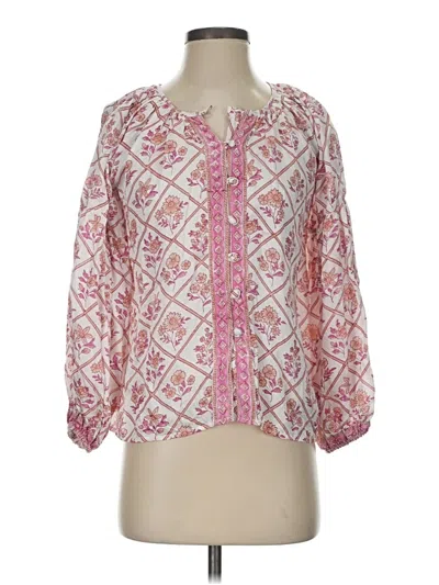 Pre-owned Clara The Label 3/4 Sleeve Blouse In Pink