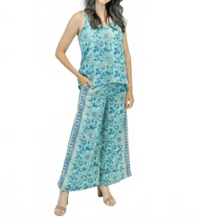 Clara The Label Abby Tank In Blue Bonnet In Green