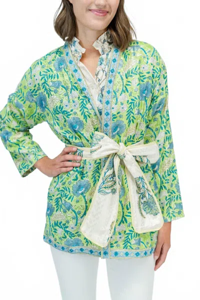 Clara The Label Anise Wrap Top In Sweetgrass In Multi