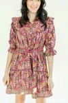 Clara The Label Autumn Dress In Wallflower In Multi
