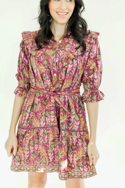 Clara The Label Autumn Dress In Wallflower In Multi