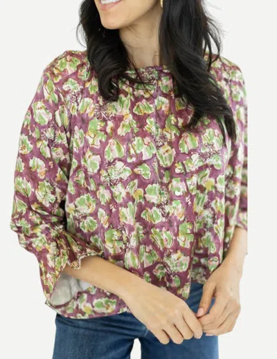 Clara The Label Calla Blouse In Plumeria In Multi