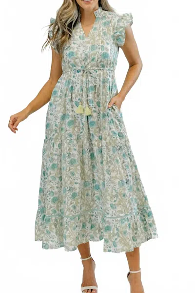 Clara The Label Danika V Neck Midi Dress In Belladonia