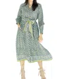 Clara The Label Emory Dress In Blue/green In Multi