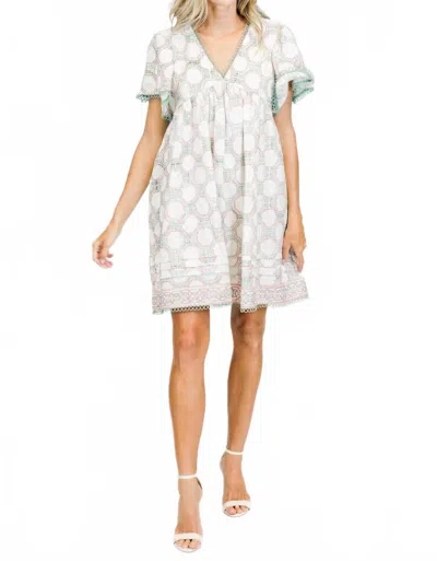 Clara The Label Greta V-neck Mini Dress In Wisteria In Blue
