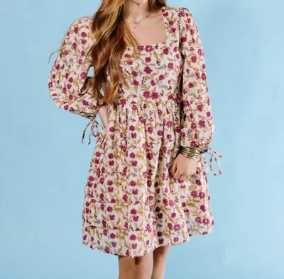 Clara The Label Indigo Mini Dress In Bloom In Multi