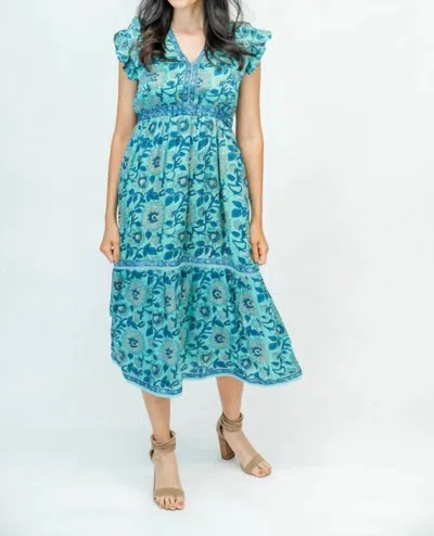 Clara The Label Kira Midi Dress In Blue Bonnet