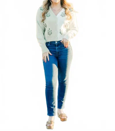 Clara The Label Liana Cardigan In Meadow Mist In Multi