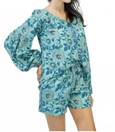 Clara The Label Newshort Short In Blue Bonnet In Multi