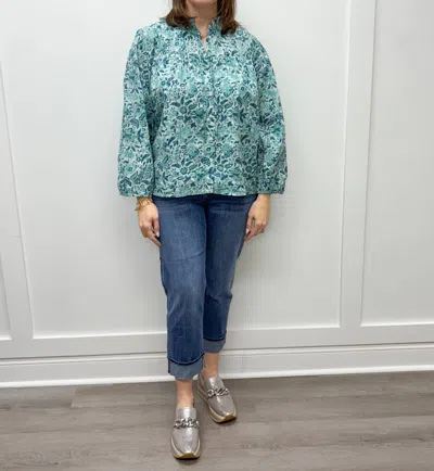 Clara The Label Olive Blouse In Flora
