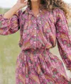 Clara The Label Olive Blouse In Wallflower In Multi