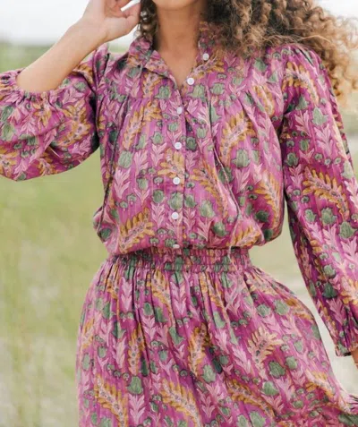 Clara The Label Olive Blouse In Wallflower In Multi