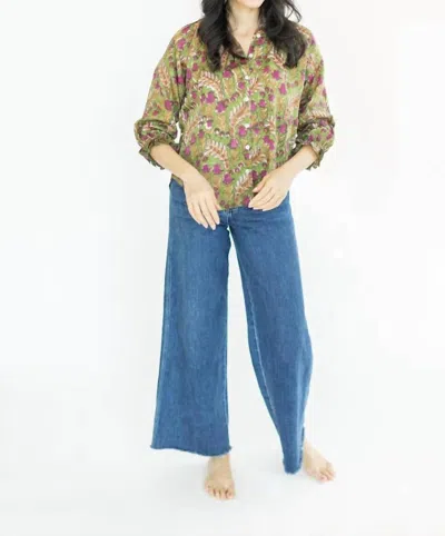Clara The Label Sage Blouse In Meadow In Multi