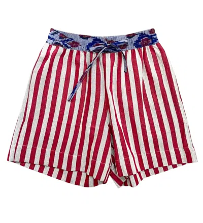 Claramonte Women's Fouta Shorts In Red Stripe