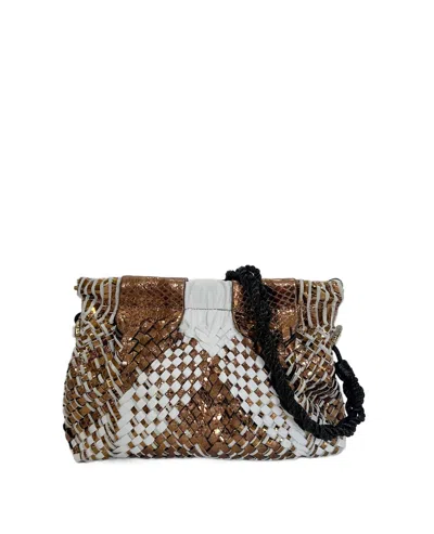 Claramonte Women's Handbag Lissa In White/ Bronze In Multi