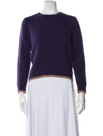 Pre-owned Clare V Alpaca Crew Neck Sweater In Purple