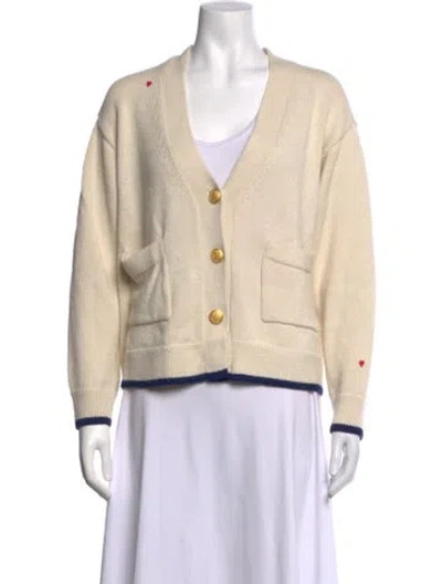 Pre-owned Clare V Alpaca Graphic Print Sweater In Neutrals