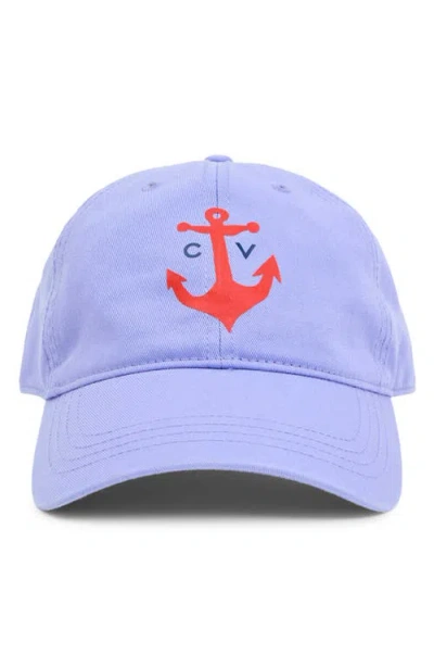 Clare V . Anchor Cotton Baseball Cap In Blue