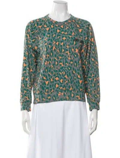 Pre-owned Clare V Animal Print Crew Neck Sweatshirt In Gray