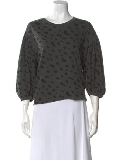 Pre-owned Clare V Animal Print Crew Neck Top In Gray