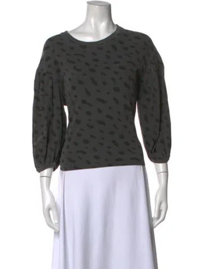 Pre-owned Clare V Animal Print Crew Neck Top In Grey