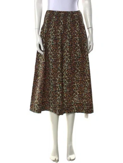 Pre-owned Clare V Animal Print Midi Length Skirt W/ Tags In Multi