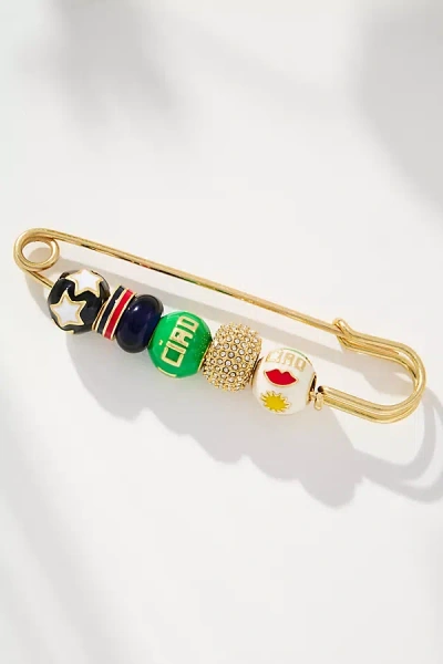 Clare V Beaded Blazer Brooch Jacket In Multi