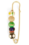 Clare V . Beaded Blazer Pin In Gold