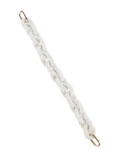 Pre-owned Clare V Beaded Chain-link Bag Strap In White