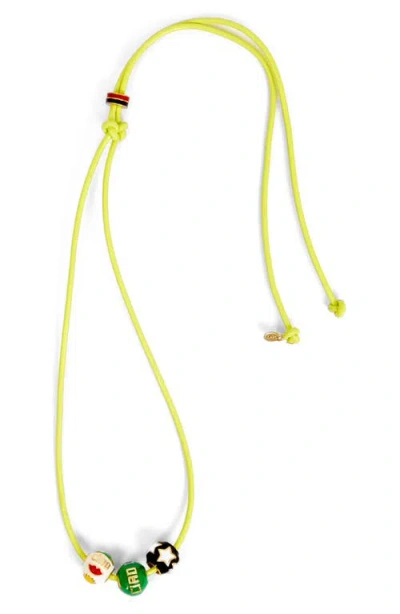 Clare V . Beaded Cord Necklace In Yellow