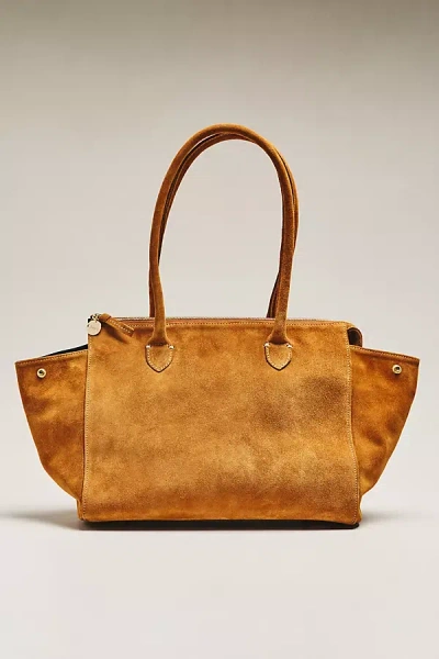 Clare V Beatrice Suede Tote Bag In Beige