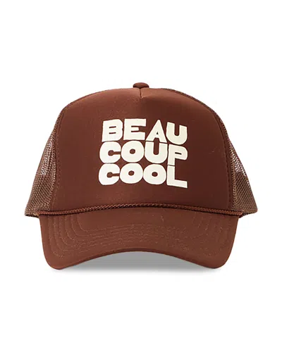 Clare V Beau Coup Trucker Hat In Brown