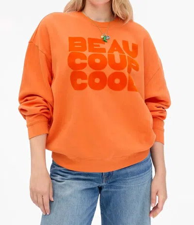 Clare V Beaucoup Cool Oversized Sweatshirt In Zucca In Orange