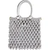 Clare V Bianca Small Macrame Tote In Silver