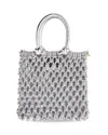 Clare V Bianca Small Macrame Tote In Silver
