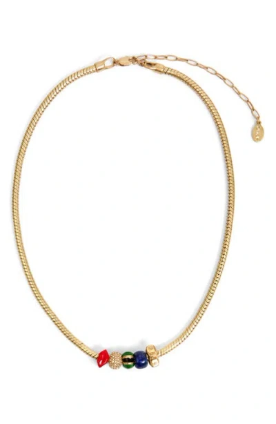Clare V . Bien Bead Pendant Necklace In Gold