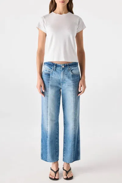 Clare V Billie Straight Leg Jean In Shadow Blue