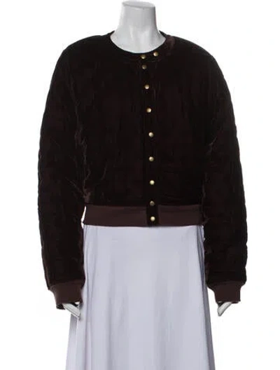 Pre-owned Clare V Bomber Jacket In Brown