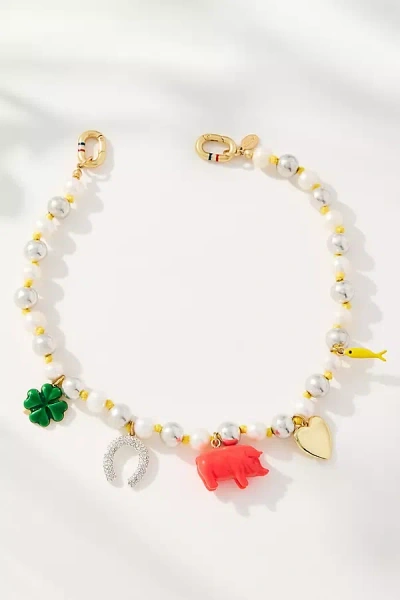Clare V Bonne Chance Charm Necklace In Gold