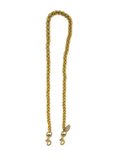 Pre-owned Clare V Brass Logo Chain Link Accent Bag Strap In Neutral