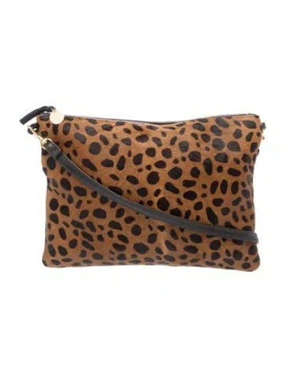 Pre-owned Clare V Calf Hair Messenger Bag In Brown