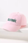 Clare V . Californie Embroidered Cotton Twill Baseball Cap In Pink