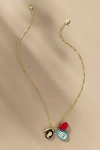 Clare V Cameo Charm Necklace In Gold