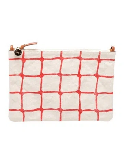 Pre-owned Clare V Canvas Clutch In Neutral