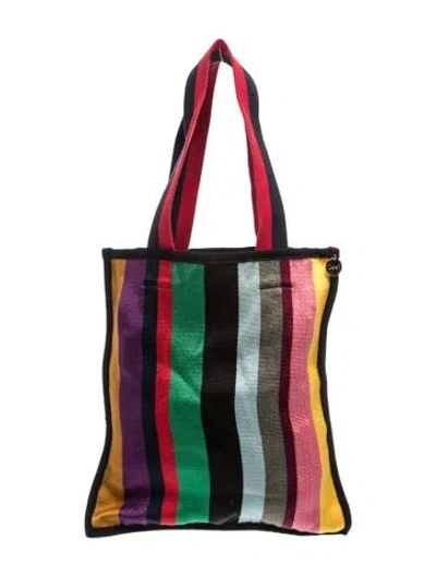Pre-owned Clare V Canvas Top Handle Bag In Multi