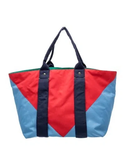Pre-owned Clare V Canvas Tote In Blue