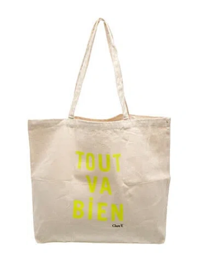 Pre-owned Clare V Canvas Tote In Neutral