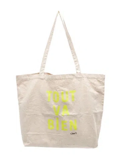 Pre-owned Clare V Canvas Tote In Neutral