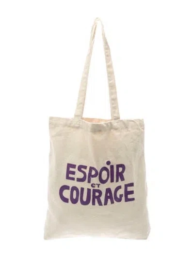 Pre-owned Clare V Canvas Tote In Neutral