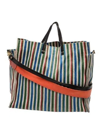 Pre-owned Clare V Canvas Tote In Neutrals